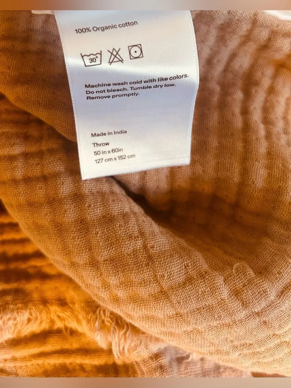NWOT Quince Mauve Organic Cotton Gauze Throw  Blanket!